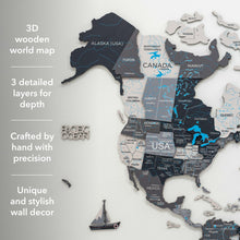 Load image into Gallery viewer, 3D Wooden World Map Nordik