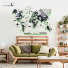Load image into Gallery viewer, 3D LED / LUMINOUS Wooden World Map 3.0 Nordik