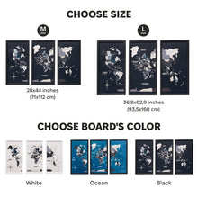 Load image into Gallery viewer, Triptych Wall Art - Wooden World Map (Nordik)