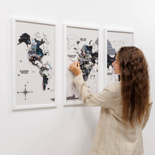 Load image into Gallery viewer, Triptych Wall Art - Wooden World Map (Nordik)