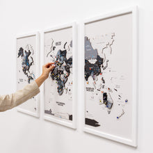 Load image into Gallery viewer, Triptych Wall Art - Wooden World Map (Nordik)