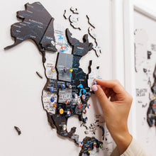 Load image into Gallery viewer, Triptych Wall Art - Wooden World Map (Nordik)