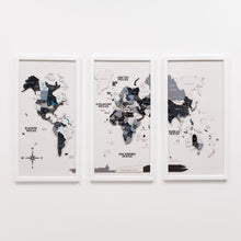 Load image into Gallery viewer, Triptych Wall Art - Wooden World Map (Nordik)