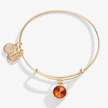 Load image into Gallery viewer, November Birthstone Charm Bangle, Topaz