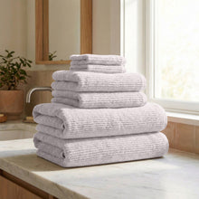 Load image into Gallery viewer, Turkish Cotton Ribbed 6-Piece Bath Towel Set - Georgiana Collection