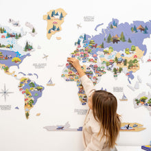 Load image into Gallery viewer, Nursery World Map Indigo