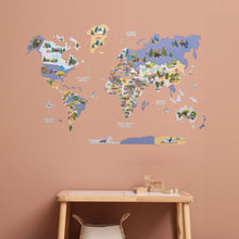 Load image into Gallery viewer, Nursery World Map Indigo
