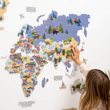 Load image into Gallery viewer, Nursery World Map Indigo