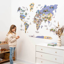 Load image into Gallery viewer, Nursery World Map Indigo