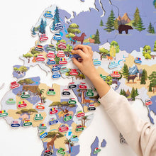 Load image into Gallery viewer, Nursery World Map Indigo