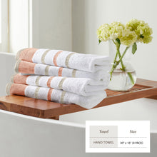 Load image into Gallery viewer, Decorative Cotton Stripe Bath Towel Set - Noelle Collection