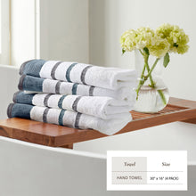 Load image into Gallery viewer, Decorative Cotton Stripe Bath Towel Set - Noelle Collection
