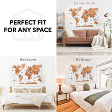 Load image into Gallery viewer, 3D Wooden World Map Oak
