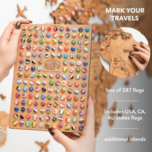 Load image into Gallery viewer, 3D Wooden World Map Oak