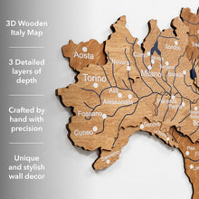 Load image into Gallery viewer, Wooden Map of Italy – Oak