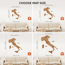 Load image into Gallery viewer, Wooden Map of Italy – Oak