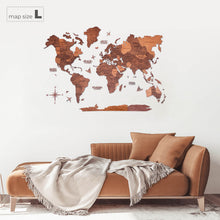Load image into Gallery viewer, 3D Wooden World Map Oak (for US only)