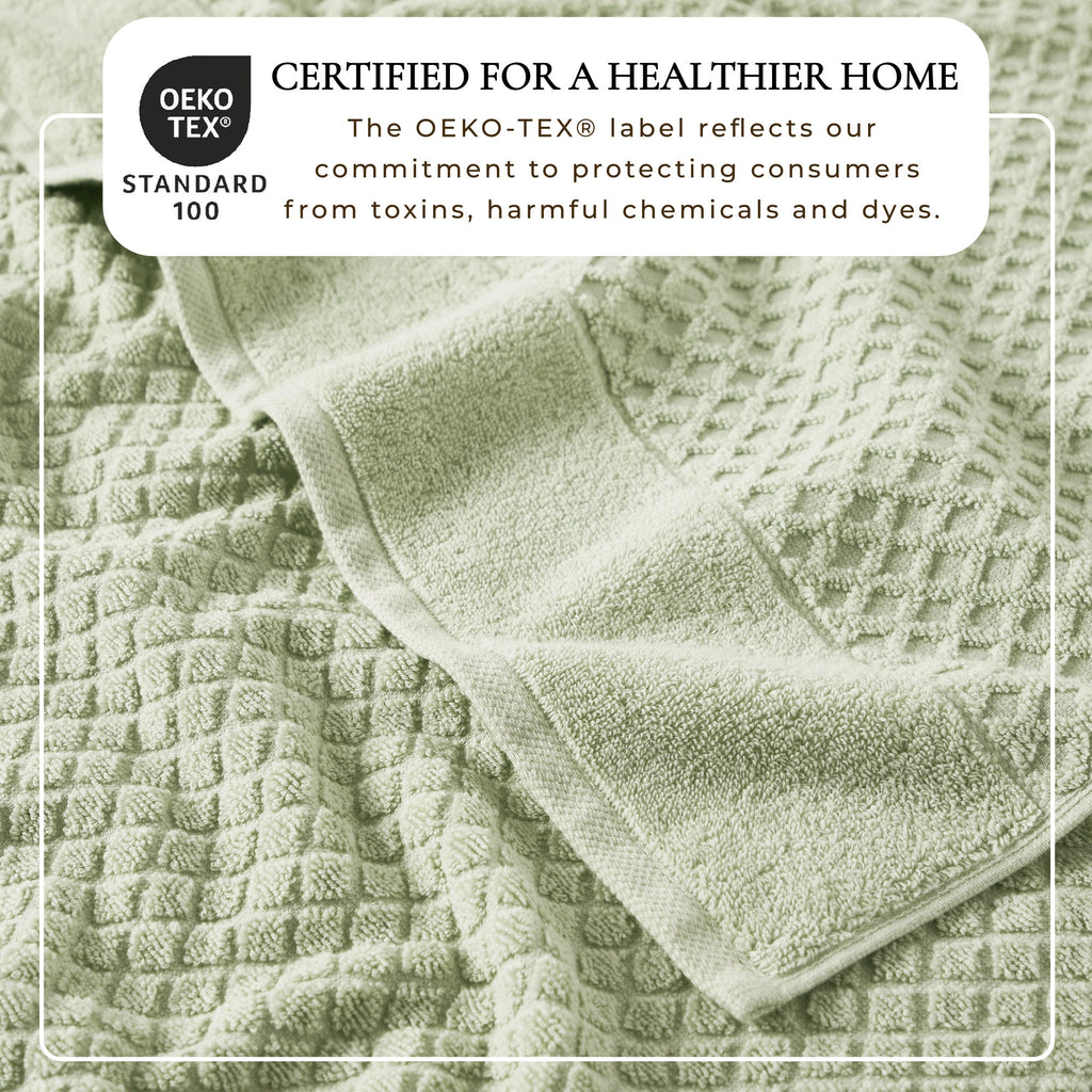 Cotton Diamond Waffle Weave Bath Towel Set - Grayson Collection