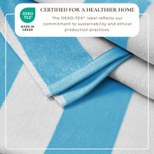 Load image into Gallery viewer, Cotton Velour Cabana Stripe Beach Towel - Novia Collection