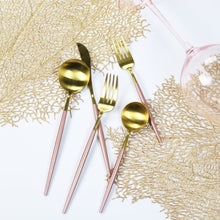Load image into Gallery viewer, Pink and Gold Obelisk Flatware-20 Pieces