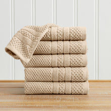 Load image into Gallery viewer, 100% Cotton Checkered Jacquard Bath Towel Set - Giuliana Collection