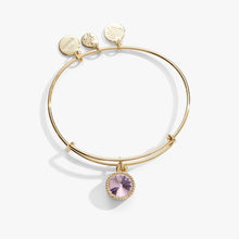 Load image into Gallery viewer, October Birthstone Charm Bangle, Rose