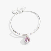 Load image into Gallery viewer, October Birthstone Charm Bangle, Rose