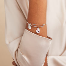 Load image into Gallery viewer, October Birthstone Charm Bangle, Rose