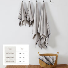 Load image into Gallery viewer, Decorative Cotton Stripe Bath Towel Set - Noelle Collection