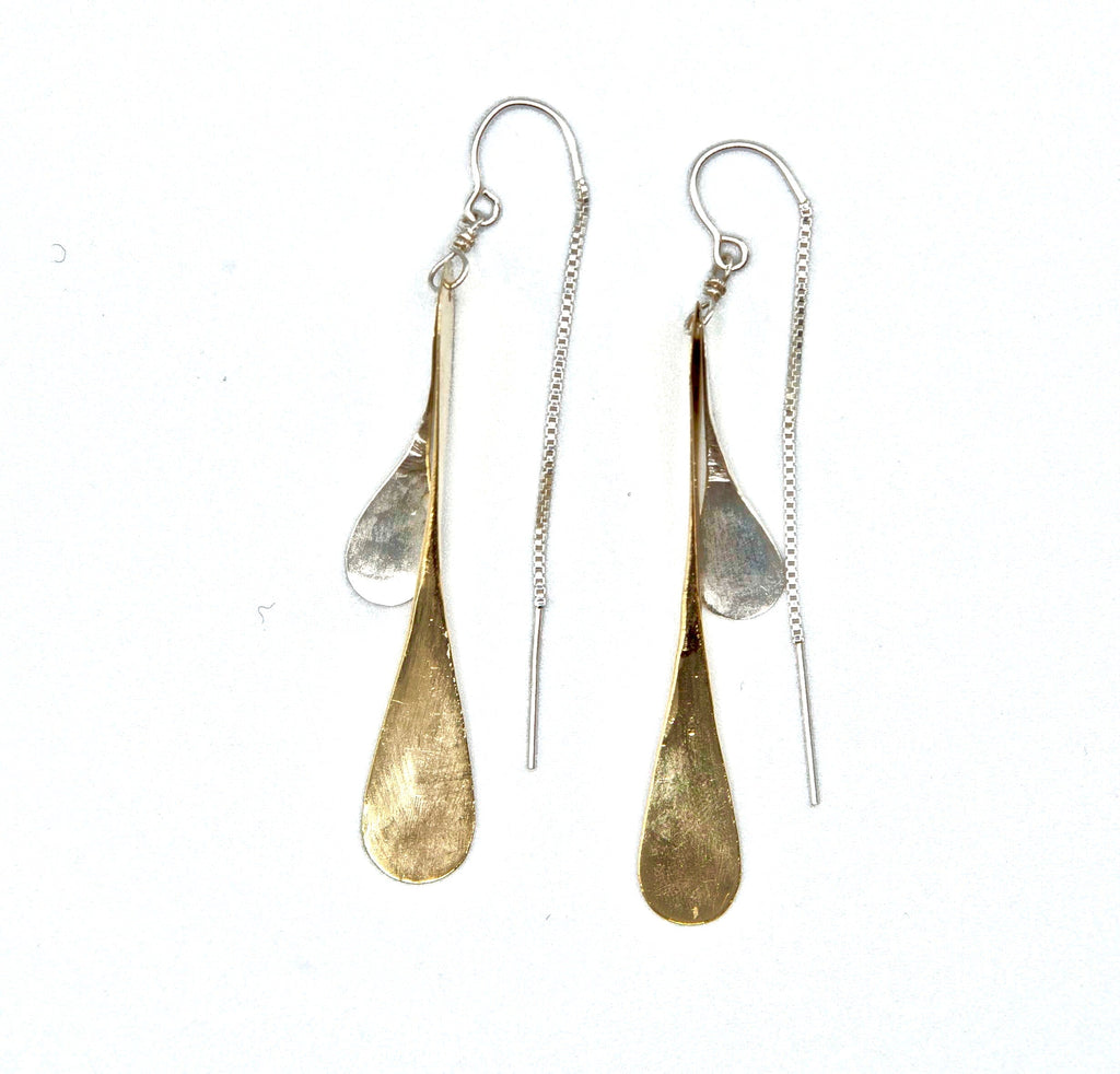 Willow Double pillar threader earrings