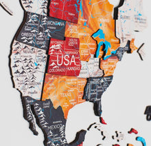 Load image into Gallery viewer, 3D Wooden World Map Onyx