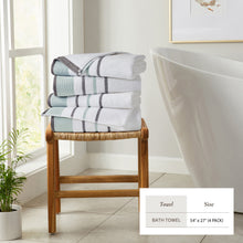 Load image into Gallery viewer, Decorative Cotton Stripe Bath Towel Set - Noelle Collection