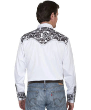 Load image into Gallery viewer, Scully Floral Tooled Embroidery - Men's Western Shirt (Pewter)