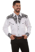 Load image into Gallery viewer, Scully Floral Tooled Embroidery - Men's Western Shirt