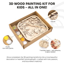 Load image into Gallery viewer, 3D DIY Wood Painting Kit for Kids – Safari