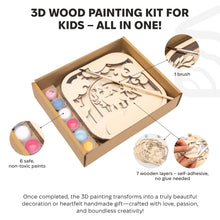 Load image into Gallery viewer, 3D DIY Wood Painting Kit for Kids – Unicorn