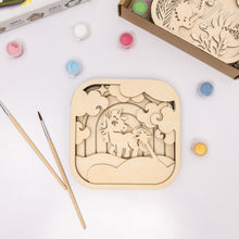 Load image into Gallery viewer, 3D DIY Wood Painting Kit for Kids – Unicorn