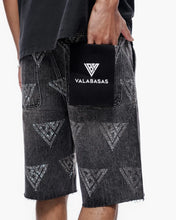 Load image into Gallery viewer, Valabasas Palace Rhinestone Shorts - Grey Wash
