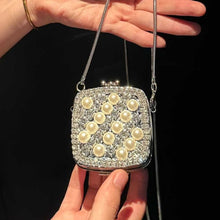 Load image into Gallery viewer, ‌Palm-Sized Diamond Mini Clutch Silver Glamour Gala Bag (MAC281)