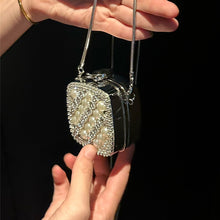 Load image into Gallery viewer, ‌Palm-Sized Diamond Mini Clutch Silver Glamour Gala Bag (MAC281)