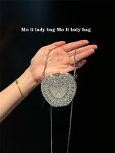 Load image into Gallery viewer, ‌Palm-Sized Diamond Mini Clutch Silver Glamour Gala Bag (MAC281)