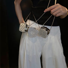 Load image into Gallery viewer, ‌Palm-Sized Diamond Mini Clutch Silver Glamour Gala Bag (MAC281)