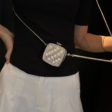 Load image into Gallery viewer, ‌Palm-Sized Diamond Mini Clutch Silver Glamour Gala Bag (MAC281)