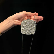 Load image into Gallery viewer, ‌Palm-Sized Diamond Mini Clutch Silver Glamour Gala Bag (MAC281)