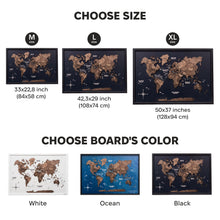 Load image into Gallery viewer, 3D Wooden Panel World Map - Dark Walnut