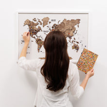 Load image into Gallery viewer, 3D Wooden Panel World Map - Dark Walnut