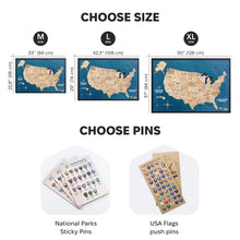 Load image into Gallery viewer, 3D Wooden USA Map on Board Gold