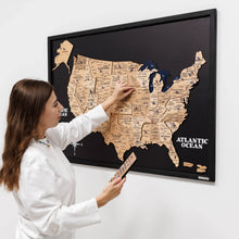 Load image into Gallery viewer, 3D Wooden USA Map on Board Gold