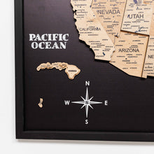 Load image into Gallery viewer, 3D Wooden USA Map on Board Gold
