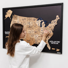 Load image into Gallery viewer, 3D Wooden USA Map on Board Gold